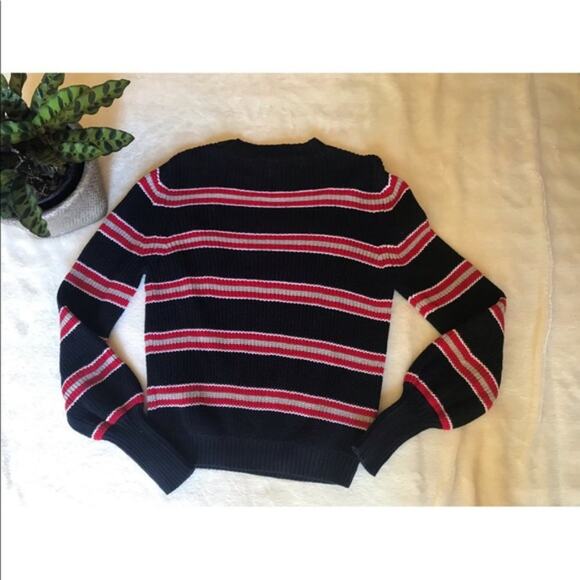 The Fifth Label Defense Striped Sweater Navy & Red - Picture 3 of 4